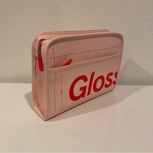 Glossier beauty bag pink and red